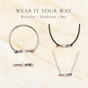 Rhodonite & Rose Quartz Vibe Bar | Stone Chip Bracelet, Keychain, or Necklace